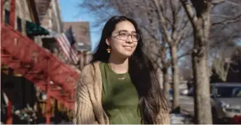  ?? MENGSHIN LIN/SUN-TIMES ?? Andrea Castillo, 16, who is a member of the Social Justice Club at Hancock High School, is among students calling for a new name for the Southwest Side school.