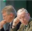  ??  ?? Innerparte­iliche Gegner: Jörg Meuthen (l.) und Alexander Gauland