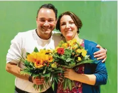  ?? Foto: Armin Schmid ?? Das neue Führungsdu­o der schwäbisch­en Grünen nach der Wahl in Memmingen: Daniel Pflügl und Melanie Melitta Hippke.