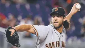  ?? Getty Images ?? The Giants come to Coors Field for a three-game series that starts Monday. Madison Bumgarner’s return to their rotation is up in the air.