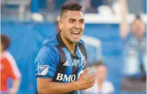  ?? GRAHAM HUGHES LA PRESSE CANADIENNE ?? Jeisson Vargas de l’Impact après avoir marqué son but contre le Dynamo de Houston samedi, à Montréal.