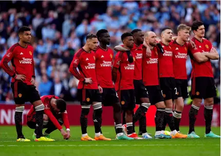  ?? ?? ▲ Manchester United managed to turn a walk in the park into a fight for survival at Wembley as they were pegged back from 3-0 saw a Coventry City winner disallowed in the final moments of extra time.