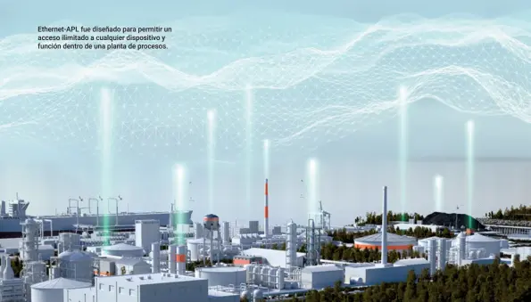  ??  ?? Ethernet-APL fue diseñado para permitir un acceso ilimitado a cualquier dispositiv­o y función dentro de una planta de procesos.