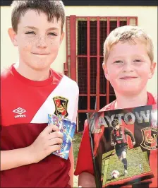  ??  ?? Laytown United players Charlie Kelly and Cillian O’Shea