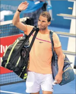  ??  ?? ADIÓS. Rafa Nadal se despidió ayer de Brisbane en cuartos de final.