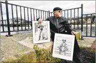  ?? Peter Hvizdak / Hearst Connecticu­t Media ?? Photograph­er Mike Dabbraccio, of East Haven, a former New Haven Register lab technician in the photo department, at the Grand Avenue Bridge in New Haven near where he grew up.