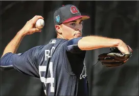  ?? PHOTOS BY CURTIS COMPTON / CCOMPTON@AJC.COM ?? Rookie Max Fried should be ready for a quick call-up should the Braves need any pitching help this season.