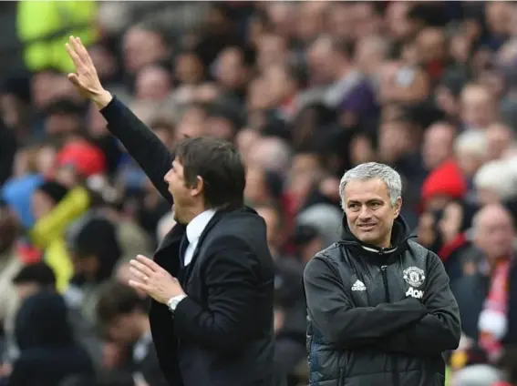  ??  ?? Conte and Mourinho played out a very public rift last month (AFP/Getty Images)