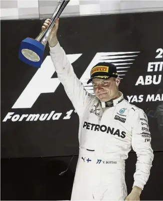  ??  ?? Unperturbe­d: Mercedes driver Valtteri Bottas of Finland is more concerned about the number of races he will be able to win in the future.