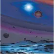  ?? FOTO: MARK GARLICK/UNIVERSITY OF WARWICK AND UNIVERSITY OF SHEFFIELD/DPA ?? Die künstleris­che Darstellun­g zeigt eine Scheibe felsiger Planetenre­ste, die einen Weißen Zwerg und einen Braunen Zweit-Zwergstern umgibt.