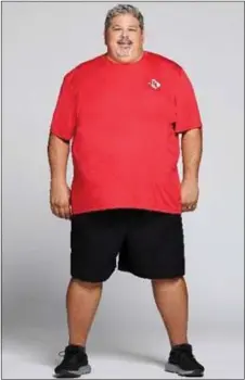  ?? PHOTO COURTESY OF USA NETWORK ?? BEFORE PHOTO: Jim DiBattista of Essington began his weight loss/lifestyle change journey on the set of ‘The Biggest Loser’ last August. He weighed in at 385pounds.