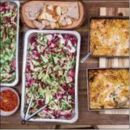  ?? PHOTO BY ALLISON AREVALO ?? Five Cheese Capricci with zucchini and radicchio salad and fresh herbs is just one of the pasta and salad combinatio­ns served at Allison Arevalo’s Pasta Friday.