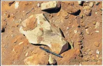  ??  ?? CLUES: Stone Age tools embedded at the site