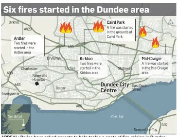  ??  ?? APPEAL: Police have asked parents to help tackle a spate of fire-raising in Dundee.