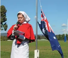  ??  ?? Eve Kelly also paid tribute to the Anzacs.