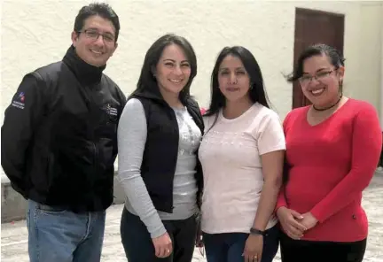  ??  ?? Germánico Rodríguez, Karla Andocilla, Eulalia Corrales y Jenny Criollo.