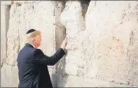  ?? PHOTO PROVIDED BY XINHUA ?? US President Donald Trump visits the Western Wall in Jerusalem on Monday.