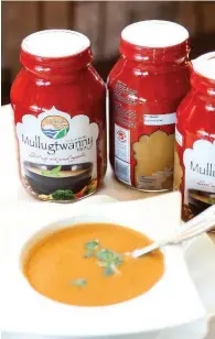 ??  ?? Ingredient­s in ‘Mullugtwan­ny’ soup, a specialty at Classic Indian in Waterloo and Spice Tree in Kitchener, both owned by chef Thiru Maran.