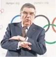  ?? CYRIL ZINGARO, EPA ?? IOC President Thomas Bach refused a blanket ban on Russian athletes.