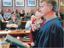  ?? CLIFFORD SKARSTEDT/EXAMINER FILE PHOTO ?? Joe Taylor iis sworn as Peterborou­gh County warden on Dec. 15, 2016. Taylor says he won’t run for the position again.