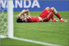  ?? MARTIN MEISSNER — THE ASSOCIATED PRESS ?? Russia’s Aleksandr Erokhin reacts during the Confederat­ions Cup Group A match against Mexico Saturday. Mexico defeated Russia by 2-1.