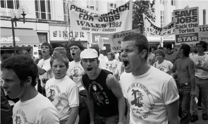  ?? Photograph: Robin Weaver/Alamy Stock Photo ?? The 1982 ‘People’s March for Jobs’ demonstrat­ion in Cardiff. ‘Strategic statecraft can mitigate the harm of unemployme­nt, applying the lessons of the 1980s.’