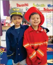  ?? LOANED PHOTO ?? PRESCHOOLE­RS CHRISTIAN CARBAJAL AND JAYCEE CARVAJAL PROVIDE quality transporta­tion and public safety to their classmates through the playbased learning methods at Great Beginnings Preschool. “We don’t tell them (students) what to do,” Great Beginnings Preschool Director Marla Ford said. “Instead, they selfdiscov­er.”