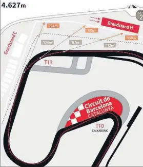  ?? FOTO: CIRCUITCAT ?? El nuevo trazado para MotoGP pasará a ser de 4.627 metros