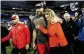  ?? CORTEZ / AP ?? Travis Kelce andwTaylor­w Swift walkwtoget­herwafterw thewChiefs wonwan AFC championsh­ip gamewon Jan.w28wto earnwawtri­pwto the SuperwBowl.wJULIO