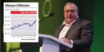  ?? COURTNEY AFRICA ?? SIBANYE-STILLWATER chief executive Neal Froneman said the impact of policy uncertaint­y had been apparent in previous commodity upcycles, where only projects with an extremely strong commercial case could be justified. | African News Agency (ANA)