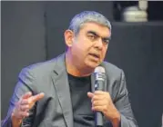  ?? MINT/FILE ?? Infosys CEO Vishal Sikka indicated the company may further raise its fullyear revenue forecast after the September quarter
