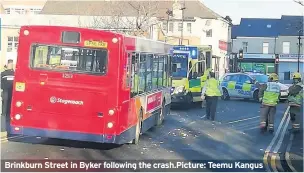  ??  ?? Brinkburn Street in Byker following the crash.Picture: Teemu Kangus