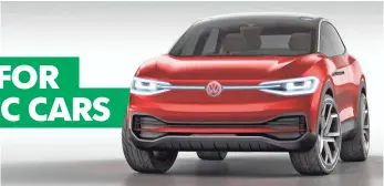  ?? VOLKSWAGEN ?? On Monday, Volkswagen showed off a newly designed electric SUV called the I.D. Crozz that will arrive in 2020, along with a compact hatchback electric car called the I.D.