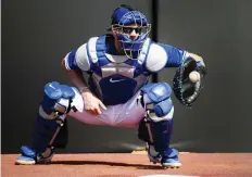  ??  ?? Young Toronto Blue Jays catcher Danny Jansen will almost assuredly be on the major-league roster when the team begins the regular season in late March after showing off his skills last September with the big club.