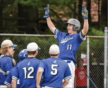  ?? Photo by Jerry Silberman / risportsph­oto.com ?? Cumberland sophomore Addison Kopack (11) belted a two-run home run in the third inning, but those were the No. 9 Clippers’ only two runs in a 5-2 Division I Region 1 losers’ bracket defeat to No. 5 Coventry Thursday.