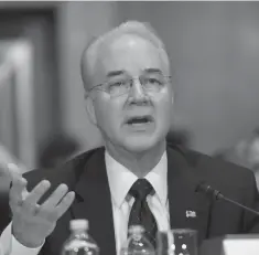  ?? ROBERT DEUTSCH, USA TODAY ?? Rep. Tom Price, R- Ga., on Capitol Hill on Jan. 17, 2017.