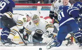  ?? STEVE RUSSELL TORONTO STAR FILE PHOTO ?? By losing their final game of the season, the Bruins set up a first-round series with the Maple Leafs, a team they beat four times this season. Damien Cox asks: Was that Boston’s preference all along?