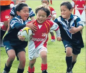  ?? Photo supplied ?? Young gun: Under-6 St George Dragons player Nali Walters-Tairawhiti on the burst during the recent finals day at Porirua Park.