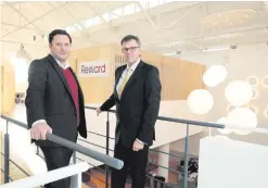  ??  ?? Reward chief executive Gavin Dein (left) with Invest NI’s Alastair Hamilton