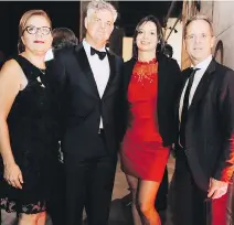  ??  ?? Research rocks: Institute CEO Maral Tersakian poses proudly with Dr. Jean-François Cailhier, Annegret Taubner and Normand Pilon at Casino contre le cancer.