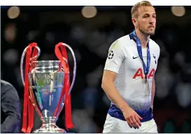  ??  ?? LOSING FEELING: Kane after the Champions League final defeat to Liverpool