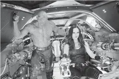  ??  ?? Drax (Bautista) and Gamora (Zoe Saldana) in ‘Guardians Of The Galaxy Vol. 2’. — Courtesy of Marvel Studios