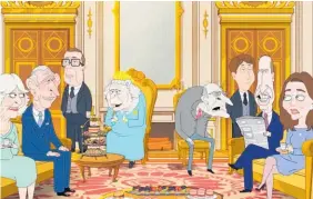  ??  ?? The cartoon pokes fun at the British royal family.