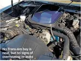  ??  ?? No Trans-am bay is neat, but no signs of overheatin­g or leaks