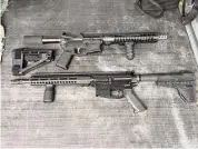  ?? Courtesy/Gov. Ned Lamont's office ?? Two examples of rimfire rifles that were designed to evade Connecticu­t’s ban on military-style weapons, according to State Police.