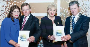  ??  ?? Jenny Sherwin, Creative Ireland Co-ordinator for Wicklow, Taoiseach Enda Kenny, Minister Heather Humphries and deputy cathaoirle­ach of Wicklow County Council Cllr Edward Timmins.