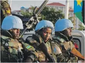  ?? JUSTIN LYNCH, FILE / THE ASSOCIATED PRESS ?? UN peacekeepe­rs from Rwanda in South Sudan. Canada is still uncertain about a peacekeepi­ng commitment.