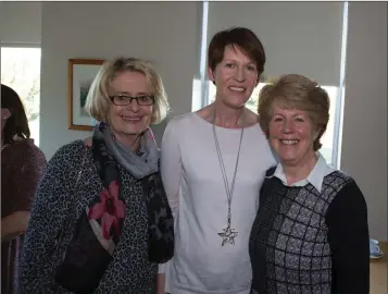  ??  ?? Mo Carroll, Ann Marie Lally, and Geraldine Cassidy at the Ladies AGM in Blainroe Golf Club.