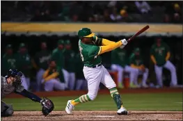 ?? JOSE CARLOS FAJARDO — BAY AREA NEWS GROUP ?? The A's Cristian Pache has had a difficult May, hitting just 3-for-39and carrying a .160 batting average.