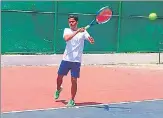  ?? HT PHOTO ?? Top seeded in boy’s singles, Pranav Mishra in action in Lucknow on Wednesday.